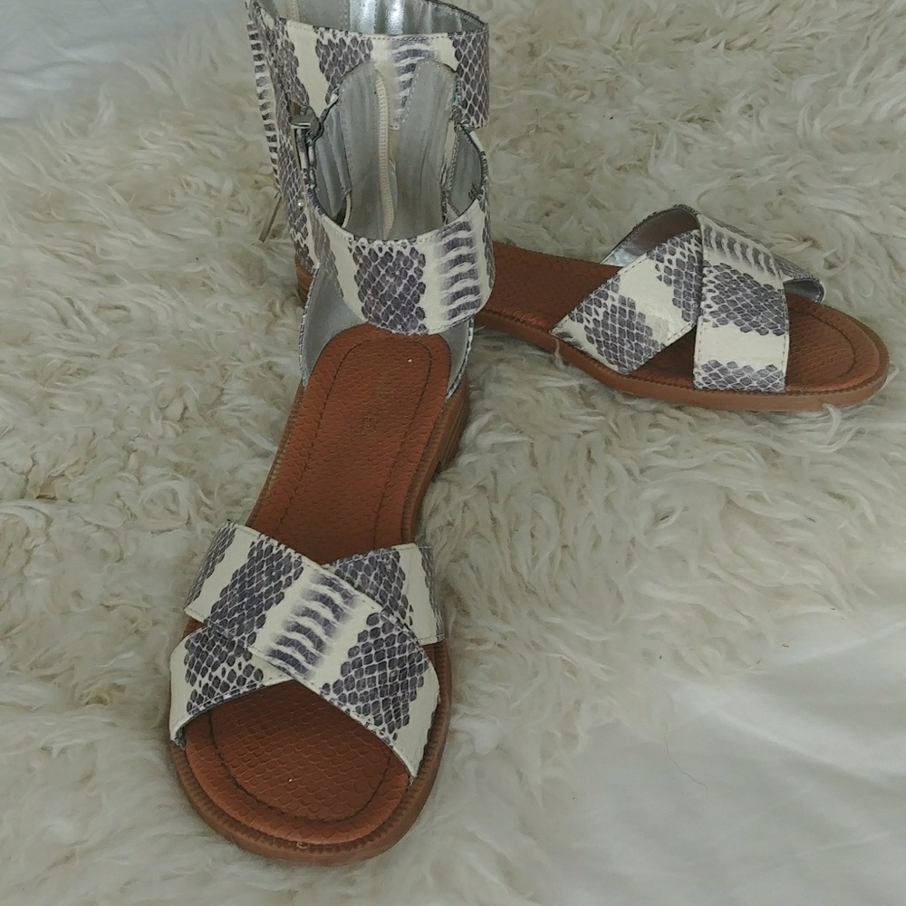 Snake print sandals